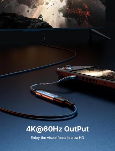 Vista 4 de JSAUX Adaptador USB C a HDMI 2 en 1, adaptador 4K a 60Hz tipo C a HDMI 2.0 con PD de carga rápida de 100 W, compatible con iPhone 15 Pro Max, Galaxy