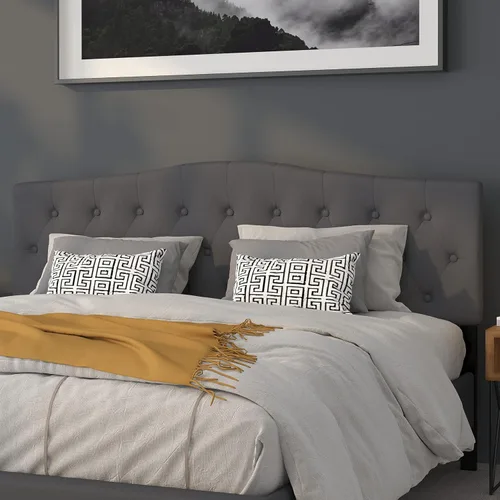 Vista 14 de Flash Furniture Cambridge - Cabecera tapizada capitoné tamaño individual en tela beige