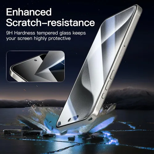 Vista 33 de NEW'C Paquete de 3 protectores de pantalla de privacidad para iPhone Air/iPhone 17 Air (6.5 pulgadas), película de vidrio templado antiespía