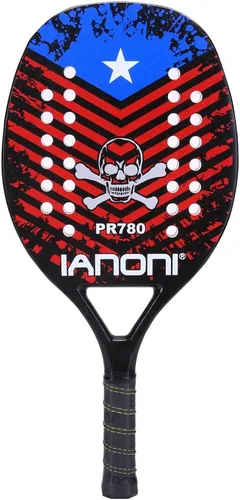 Vista 7 de IANONI Raqueta de tenis para playa con agarradera de fibra de carbono, con espuma de memoria.