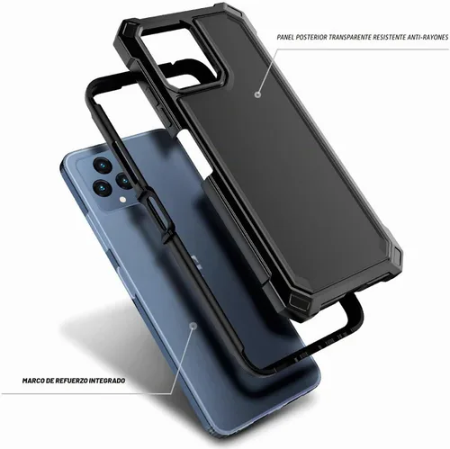 Vista 4 de NZND Funda para T-Mobile REVVL 6 5G / REVVL 6X 5G con [Protector de Pantalla Incorporado], Funda Bumper Protectora Rugosa Resistente a Golpes
