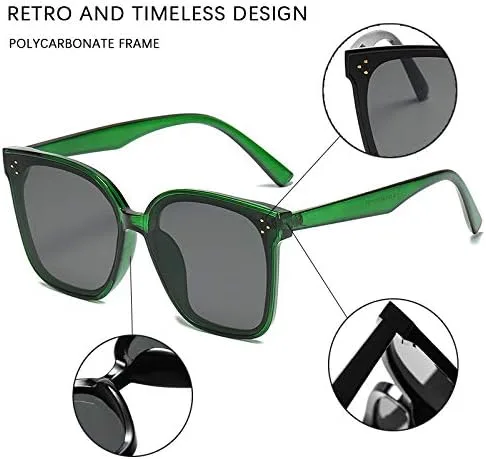 Vista 4 de MAXJULI Oversized Sunglasses for Women Men UV Protection 8056