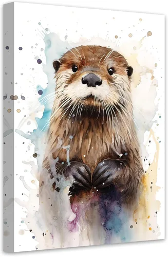 Vista 9 de LZIMU Lienzo de alpaca en acuarela, divertido póster de alpaca, impresiones de lindos animales, obras de arte coloridas para guardería, decoración