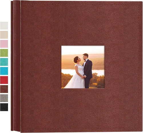 Vista 41 de potricher Álbum de fotos pequeño de 4 x 6 pulgadas, 100 fotos, cubierta de cuero, libro de fotos con 100 bolsillos horizontales para familia, boda