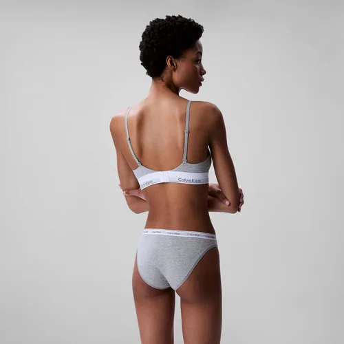 Vista 2 de Calvin Klein Bralette moderno de algodón ligeramente forrado triangular sin aros para mujer