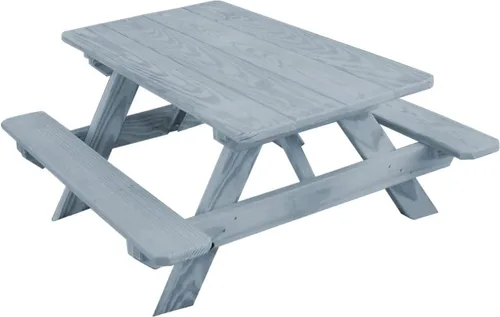 Vista 3 de Amish-Made - Mesa rectangular de pino para niños, de 44 pulgadas, color negro Negro (Black Paint)