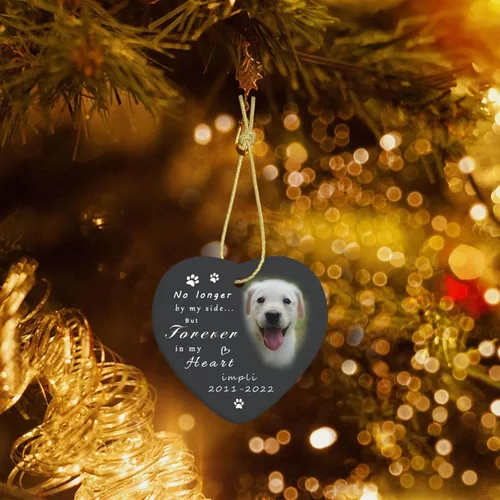 Vista 7 de Regalos conmemorativos personalizados para perros por pérdida de perro, adorno de corazón personalizado para mascotas, recuerdo conmemorativo