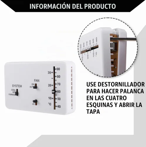 Vista 4 de Kit de termostato de calefacción/refrigeración para autocaravana, para autocaravana, termostato Duo-Therm, control analógico