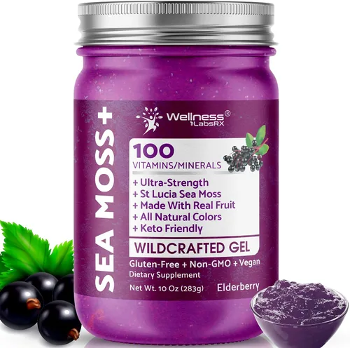 Vista 12 de Gel de musgo de mar irlandés crudo - Superalimento de musgo marino recolectado en la naturaleza - Sabor a manzana y canela, rico en vitaminas
