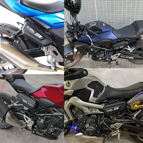 Vista 6 de Para Kawasaki Z800 Z900 Z250 Z300 Z650 Z750 Z1000 Z1000SX 250 400 motocicleta Sillín lateral bolsa de herramientas paquete triángulo