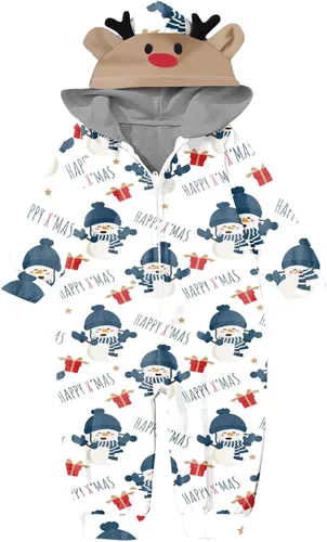 Vista 4 de AMXYFBK Conjunto de pijamas de Navidad a juego para la familia, con capucha, pijamas de Navidad para vacaciones familiares