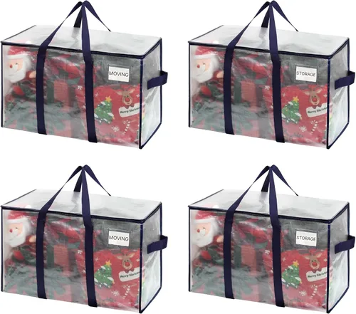 Vista 40 de VENO - Paquete de mudanzas, cajas de almacenamiento para embalaje universitario con tapas alternativas, para dormitorio, extragrande, asas