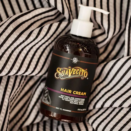 Vista 3 de Suavecito Botella de bomba de crema para el cabello, brillo medio durante todo el día