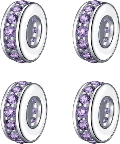 Vista 61 de 925 plata esterlina espaciador encanto grano con CZ transparente para pulseras Pandora Charms