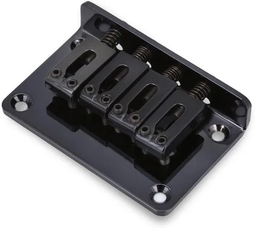 Vista 4 de Bnineteenteam Puente de guitarra eléctrica, puente de metal fijo para sillín rígido para caja de cigarrillos de 4 cuerdas, Ukelele de bajo con juego
