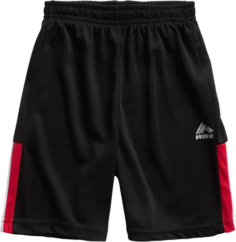 Vista 6 de RBX Conjunto de ropa deportiva para niños, camiseta de manga corta, camiseta sin mangas y pantalones cortos de gimnasio (paquete de 2)