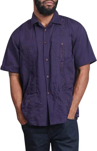 Vista 21 de G-style EE. UU. Remera playera mangas cortas de guayabera cubana para hombres