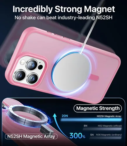 Vista 3 de Funda magnética para iPhone 12 Pro Max, [probada en caídas militares de 10 pies] [compatible con MagSafe] a prueba de golpes, delgada, translúcida