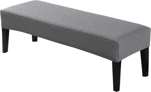 Vista 11 de Fundas de banco de comedor de jacquard tapizado de elastano elástico, funda de banco de alta elasticidad, protectores de banco extraíbles y lavables