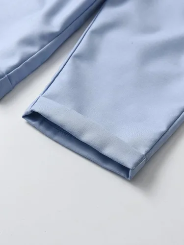 Vista 18 de Conjunto de pantalones para bebé, camisa de manga larga + pantalones + corbatín + tirantes, trajes de caballero para niños pequeños
