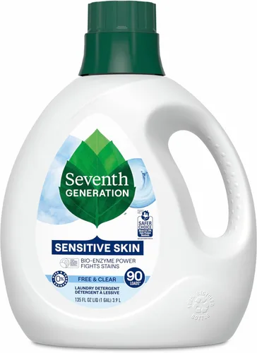 Vista 8 de Seventh Generation Detergente líquido para ropa, Free & Clear, 30 cargas, certificado USDA 97% de base biológica, 45 onzas líquidas