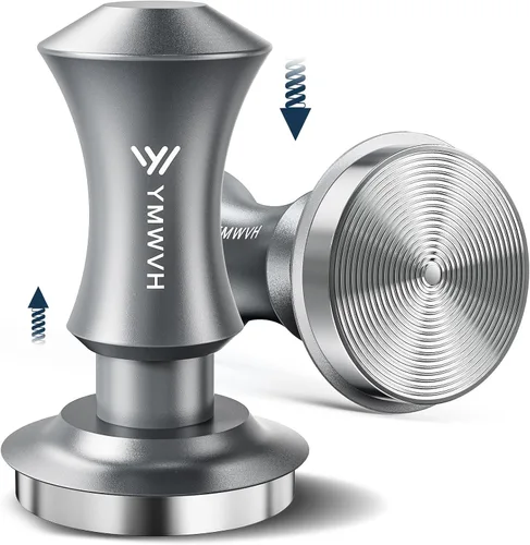 Vista 14 de Tamper de espresso de 51 mm, tamper de café barista premium con muelles de repuesto de 20 lb/30 lb y base ondulada 100% de acero inoxidable, presión