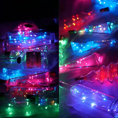Vista 5 de Luces para Botellas Paquete de 12, 20 LEDs Luces de Corcho para Botellas de Vino con Batería (Incluida) Mini Luces de Cadena de Hadas