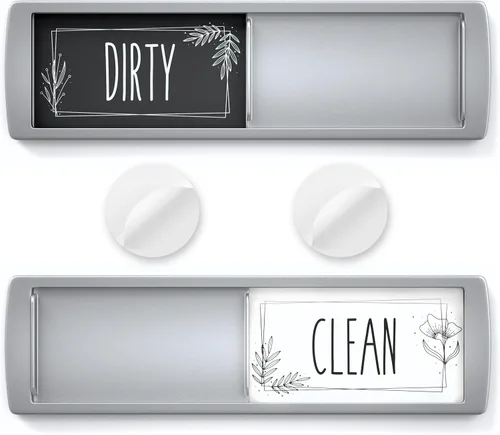 Vista 12 de ASSURED SIGNS Imán para lavavajillas Clean Dirty Sign 7 x 2 pulgadas, construcción premium Eliminate Kitchen Confusion, Strong Magnetic Hold