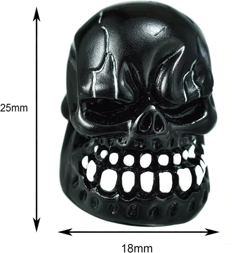 Vista 3 de Lunsom Tapas de vástago de válvula de neumático de calavera para válvulas de aire de automóvil, ruedas de presión, accesorios para llantas de Verde