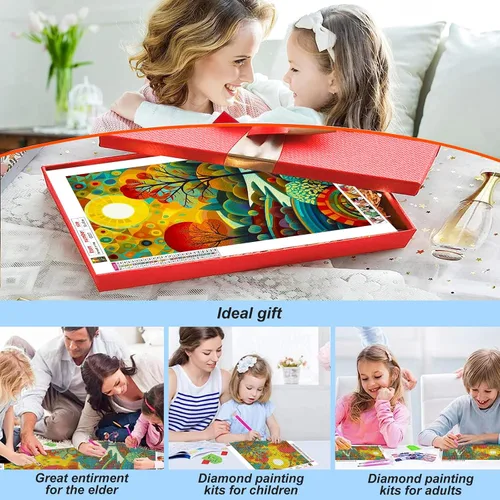 Vista 4 de Acudotr Kits de pintura de diamantes para adultos, kits de arte de diamantes 5D para principiantes, kits de pintura de diamantes de taladro completo