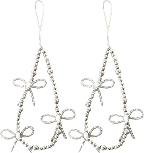Vista 22 de Beaded Phone Charm Cute Fixed Beads Pearl Wristlet Chain Camera Wrist Strap CarKey Lanyard