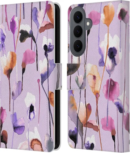 Vista 122 de Head Case Designs Officially Licensed Ninola Abstract Poppies Lilac Floral Leather Wallet Case Compatible with Samsung Galaxy A07 4G