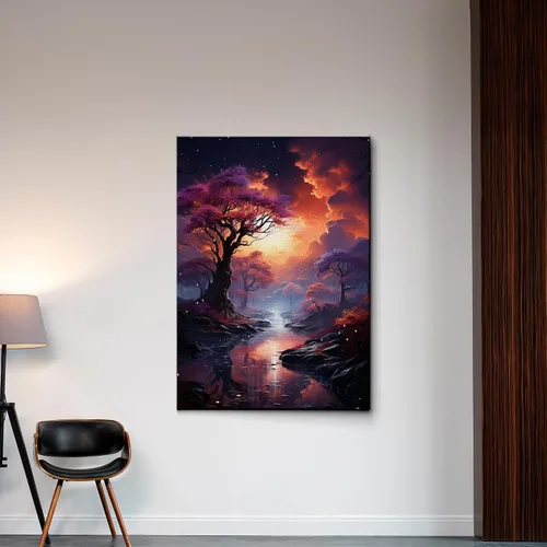 Vista 2 de Northern Lights Tree, Aurora Borealis Prints, Winter Wonderland, Nature Decor, Modern Wall Art, Canvas & Metal Prints, Canvas, Art Decor