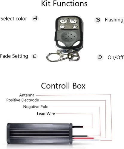 Vista 4 de Controlador LED RGB de 4 teclas para luz LED de tira de coche de motocicleta