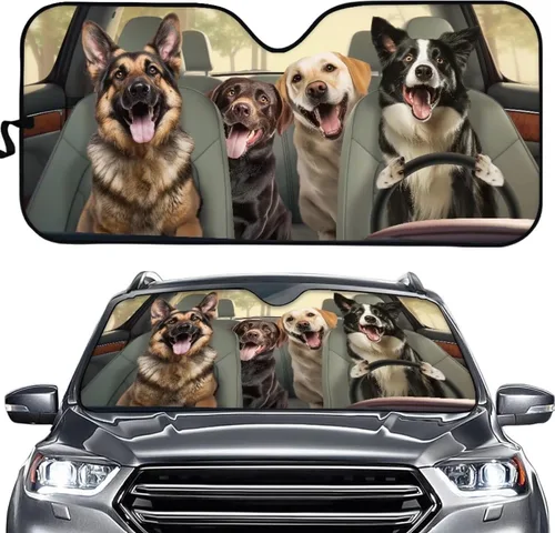 Vista 22 de SEANATIVE Parasol divertido para parabrisas de automóvil, protección contra rayos UV, protector de ventana delantera, diseño de ojos enojados