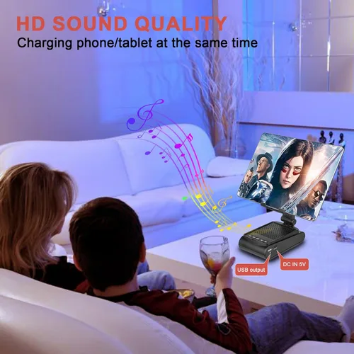 Vista 4 de Regalos para hombres, soporte para teléfono celular con altavoz Bluetooth inalámbrico, sonido envolvente HD para el hogar y al aire libre