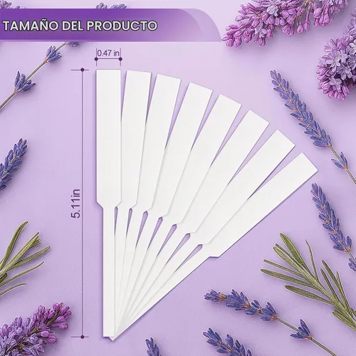 Vista 2 de 500 piezas de tiras para prueba de perfume, tiras de prueba de fragancia premium y multiusos, papel de muestra para prueba de aroma de perfume