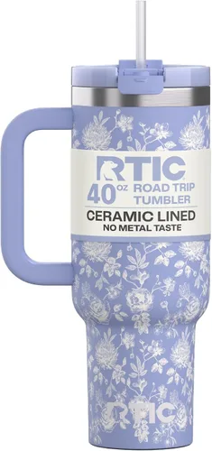 Vista 61 de RTIC Vaso Tumbler de Viaje por Carretera de 30 oz con Doble Pared Revestido de Cerámica Aislado Taza Portátil de Café de Viaje de Acero Inoxidable