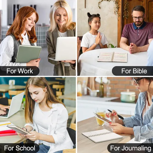 Vista 8 de AHGXG Cuaderno de espiral rayado de 8.5 x 11 pulgadas, cuadernos grandes A4 para mujeres y hombres, cuaderno de cuero de tapa dura con rayas