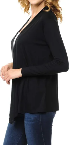 Vista 2 de MINEFREE Cárdigan de punto ligero de manga larga para mujer (S-3XL)