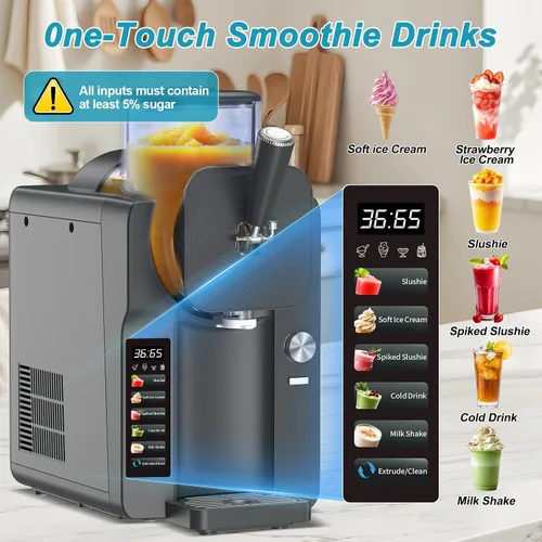 Vista 5 de Máquina para hacer helados y granizados de 70 onzas, 6 programas, grosor Gris