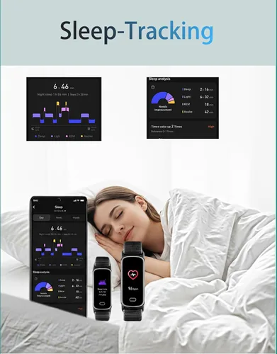 Vista 3 de Rastreador de actividad física para mujer con frecuencia cardíaca SpO2 para presión arterial, monitor de sueño, relojes de fitness, 16 modos