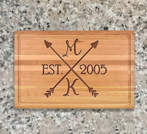 Vista 8 de Tabla de cortar grabada personalizada Mr Ms Tabla de cortar rectangular personalizada madera grabada