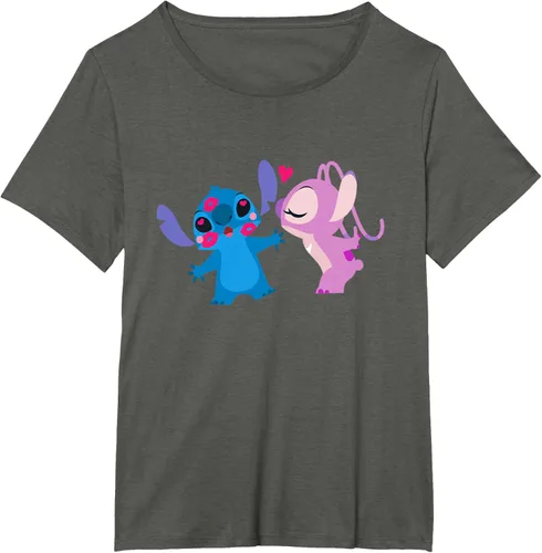 Vista 58 de Disney Stitch and Angel - Camiseta para el día de San Valentín Negro