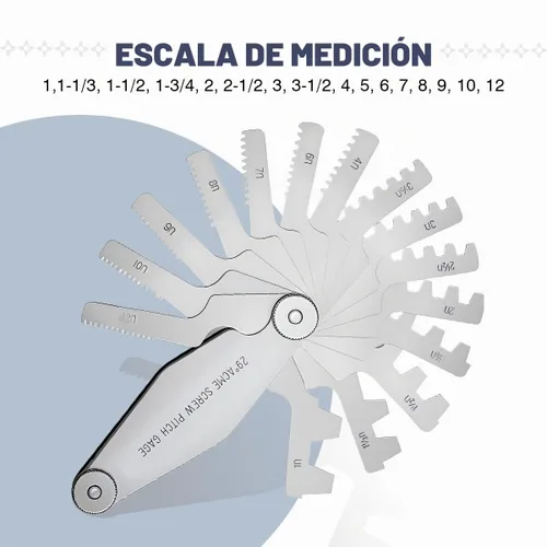 Vista 2 de 29 Grados Acme Tornillo Pitch Gauge Stainless T-Thread Juego de herramientas de corte 16pcs