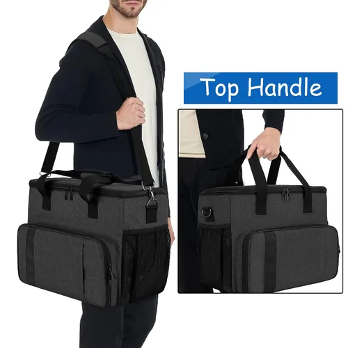 Vista 4 de CURMIO Carrying Case Compatible with PS5, PS4, PS4 Pro, Travel Bag for Game Console, Controller, Disks and Accessories, Black