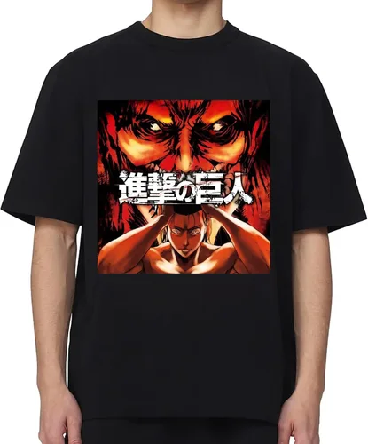 Vista 2 de Attack on Titan Camiseta de manga japonesa para hombres, mujeres, niños, jóvenes, figuras de anime, camisetas con póster para niños y niñas