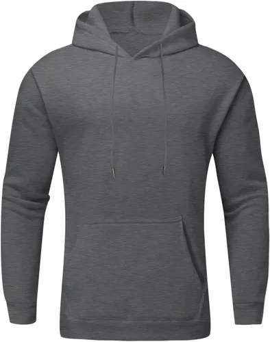 Vista 4 de eguiwyn Sudadera con capucha para hombre, sudadera de ajuste holgado, manga larga, cuello redondo, ligera, con bolsillo