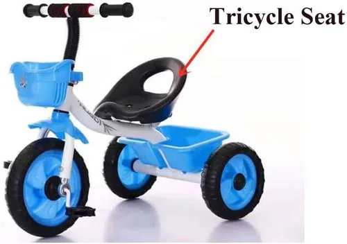 Vista 7 de Reemplazo de asiento de triciclo para niños pequeños con tornillos de montaje para niños, respaldo de triciclo, piezas de reparación para niños