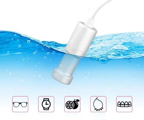 Vista 3 de Limpiador ultrasónico portátil para el hogar PRO, Mini máquina de limpieza ultrasónica sumergible profesional, Limpiador de joyas para limpiar